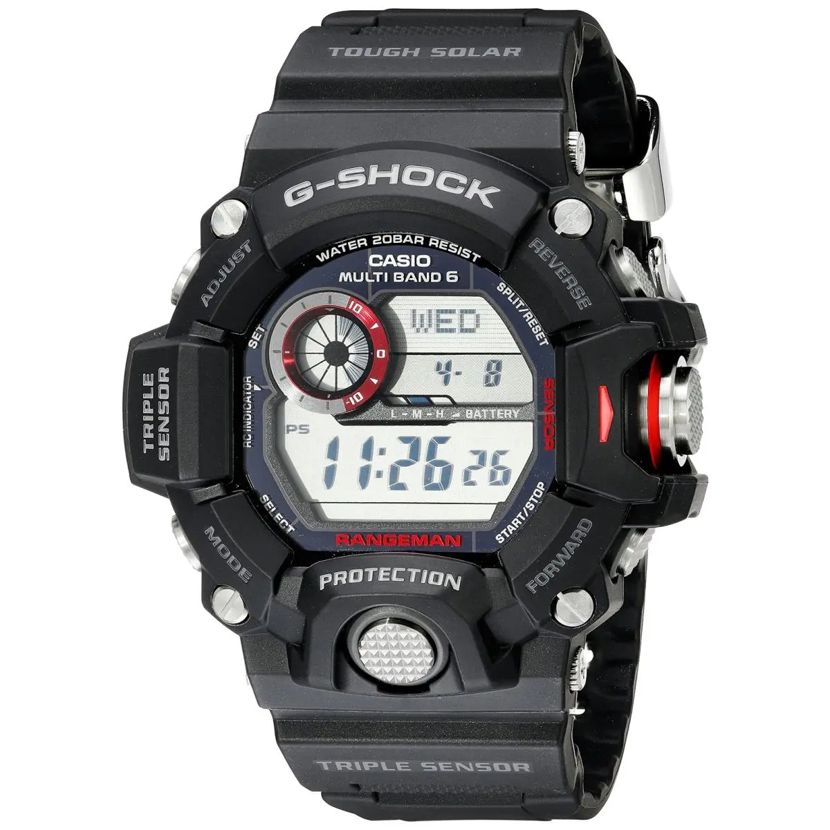 Men`s GW-9400-1CR Master of G Stainless Solar Watch Black GW9400-1CR by Casio