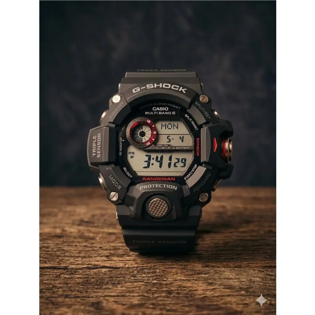 Casio GW9400-1 G-shock Rangeman Black Red Digital Dial Resin Band Men Watch