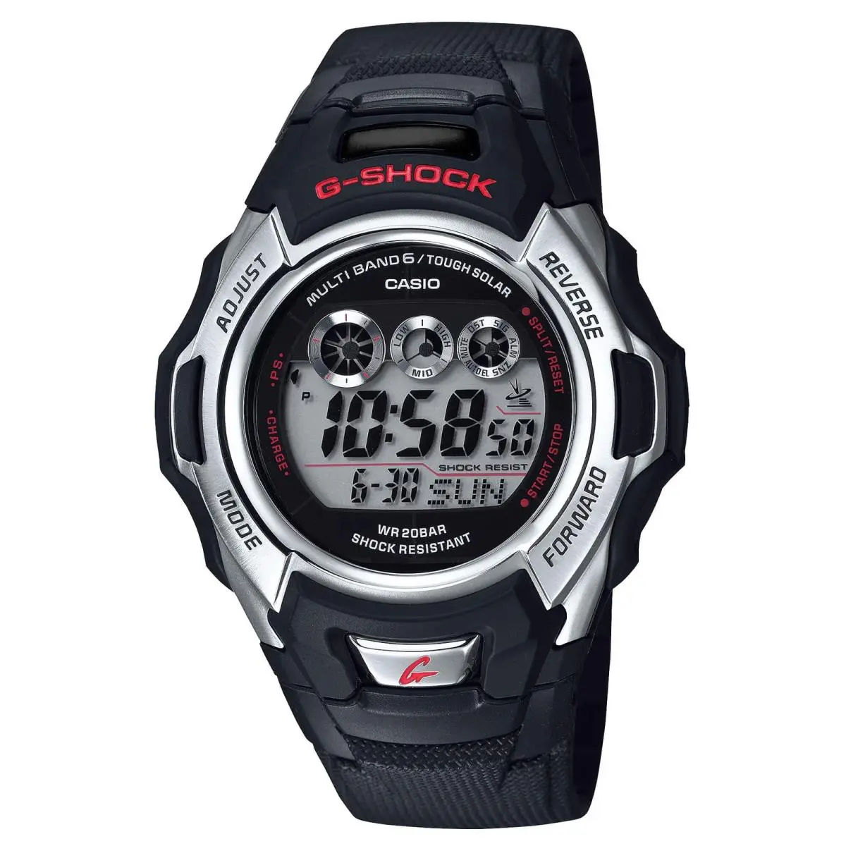 GWM500A-1 Men`s G-shock Tough Solar Atomic Grey Dial Black Strap Watch by Casio