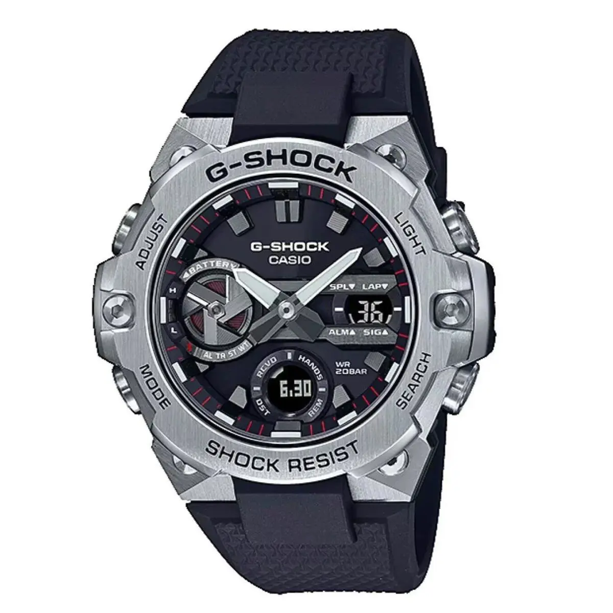 GSTB400-1A G Shock G-steel Slim Black Resin Strap Analog Watch by Casio