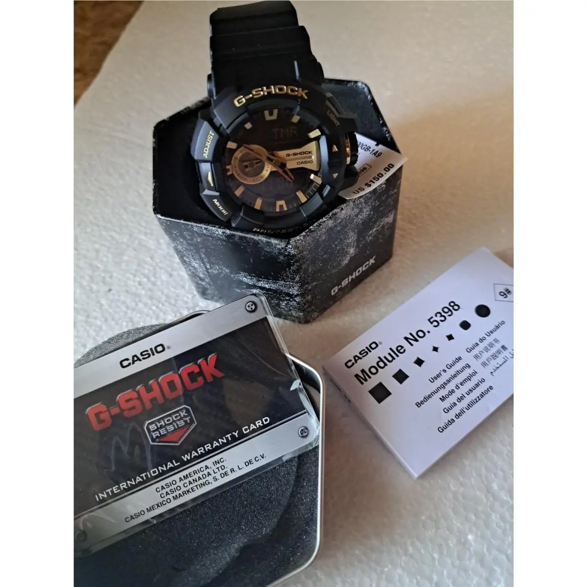 Casio Men`s G-shock Garish Series Black Gold Resin Watch GA400GB -1A9