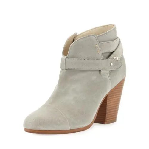 Rag Bone Harrow Women`s Gray Suede Ankle Boot Z4485 Size 36.5 EU - Gray