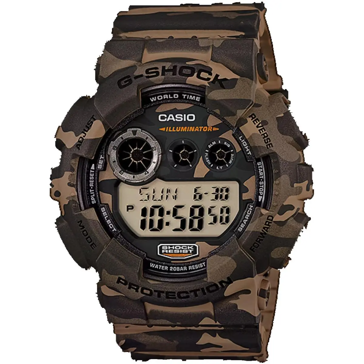 Casio Men`s G-shock GD-120 Series Camo Dial Watch - GD120CM-5 - Dial: Camo, Band: Multicolor