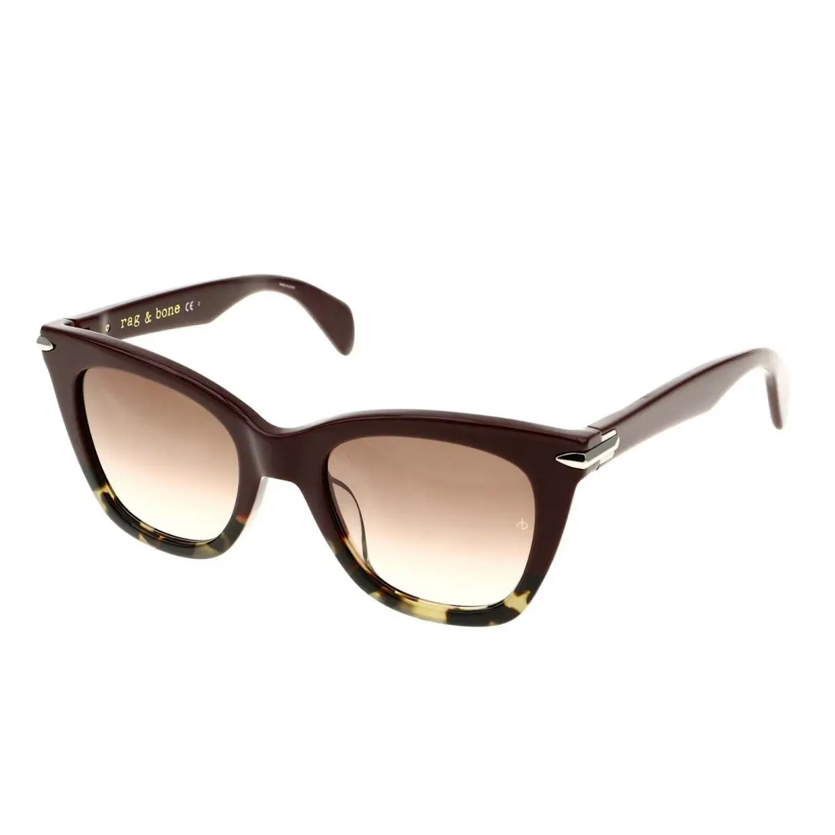 Rag Bone 52mm Burgundy Havana/ Brown Gradient Sunglasses R2053