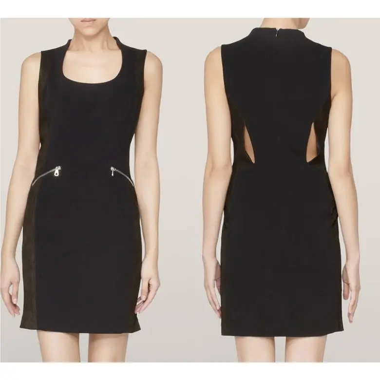 Rag Bone Suede Panel Sheath Dress Size 10 by Rag & Bone