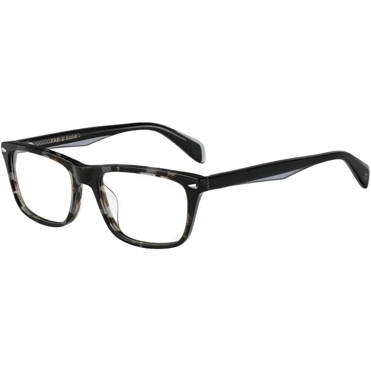 Rag Bone Men`s Grey Blk Spotted Eyeglass Frame w/ Spring Hinge RNB7014 0ACI 18 by Rag & Bone