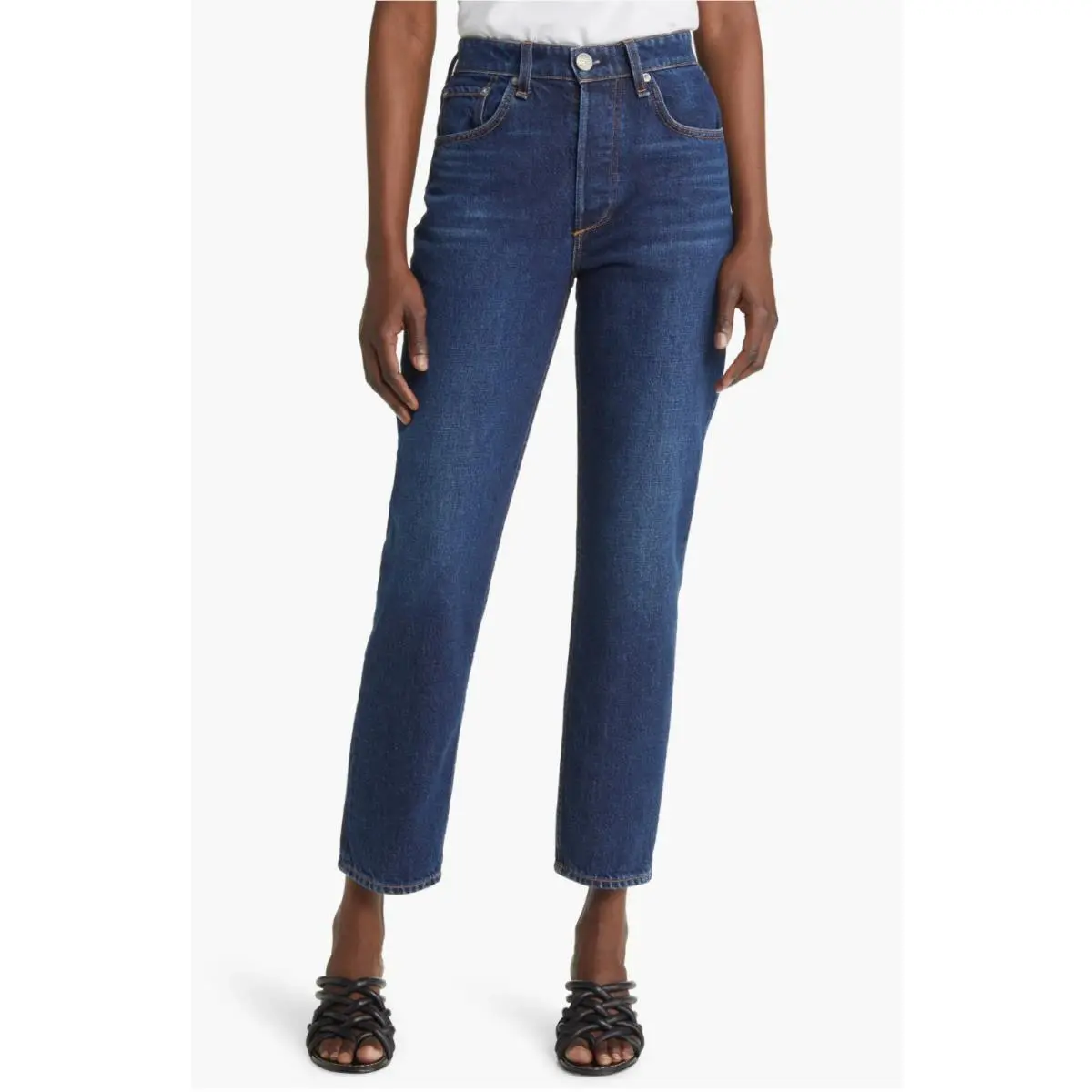 Rag Bone Woman`s Nina Blue High Waist Ankle Cigarette Jeans L121906 Size 31 by Rag & Bone