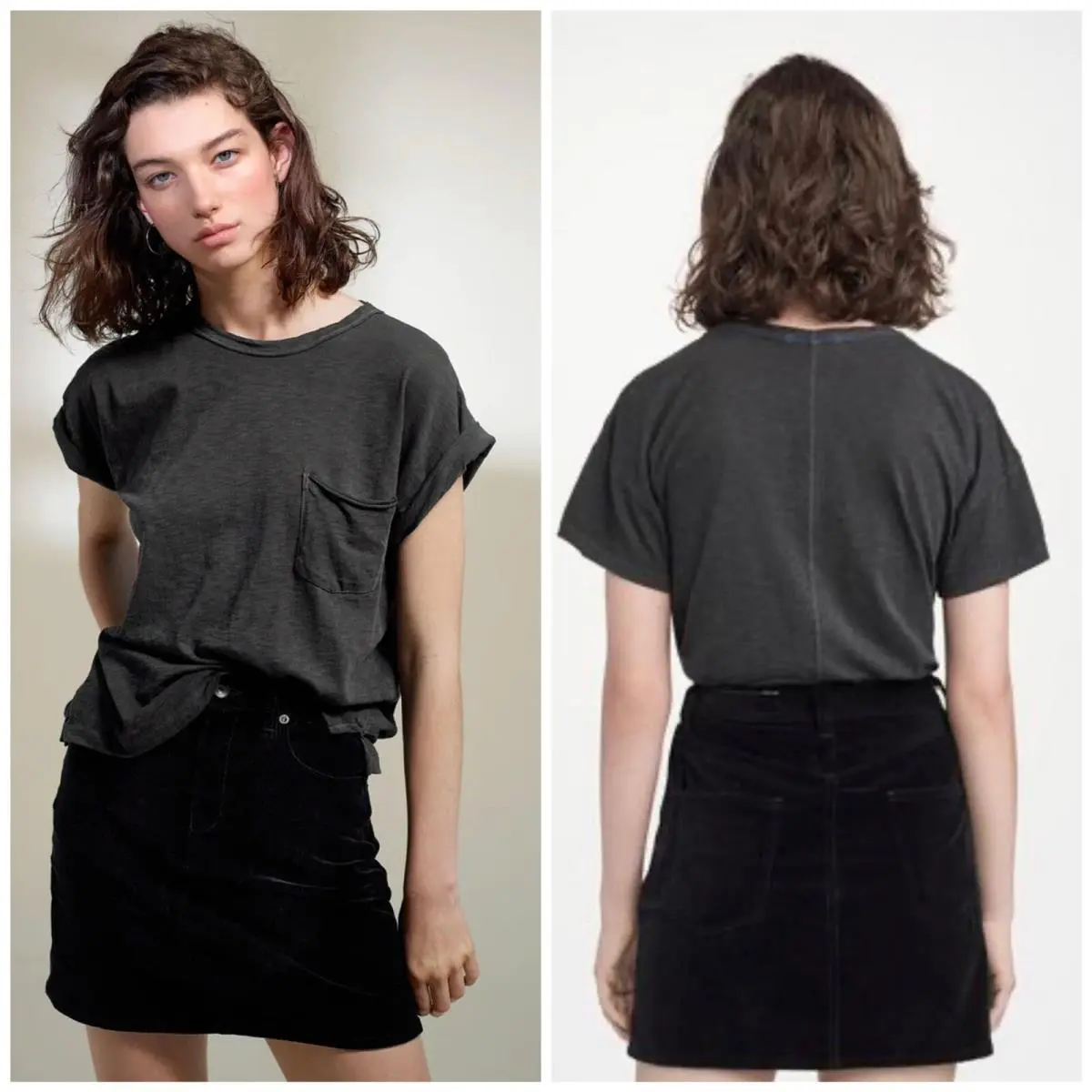 Rag Bone Dive Black Velvet Skirt Size: 32