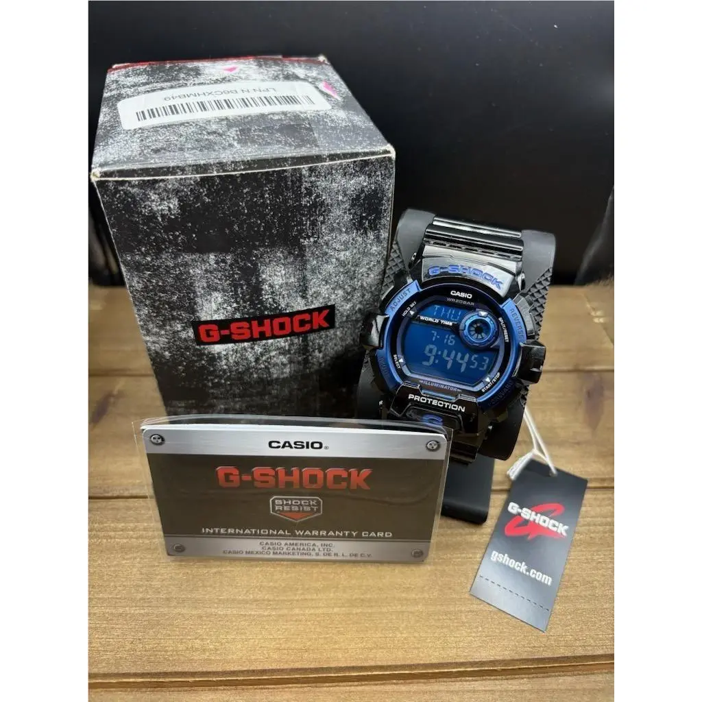 Casio G-shock G-8900A-1 Glossy Black Blue Dial Digital Men’s Watch 200M