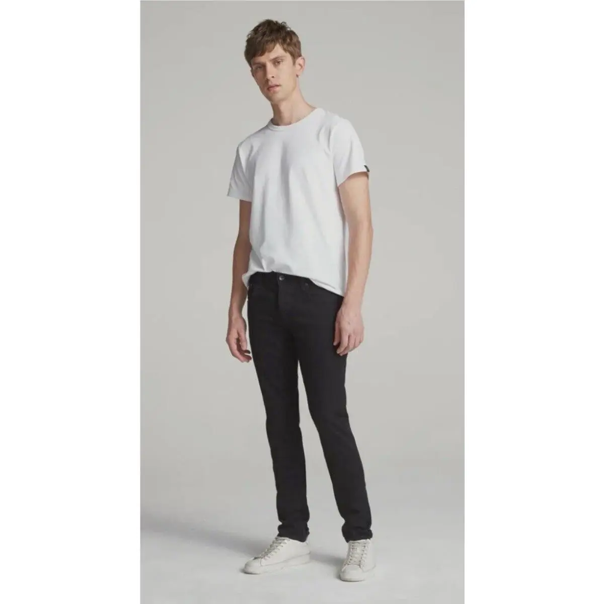 Rag Bone Black Fit 1 Black Button Fly Jeans 34x30 Skinny MED21F1224LC