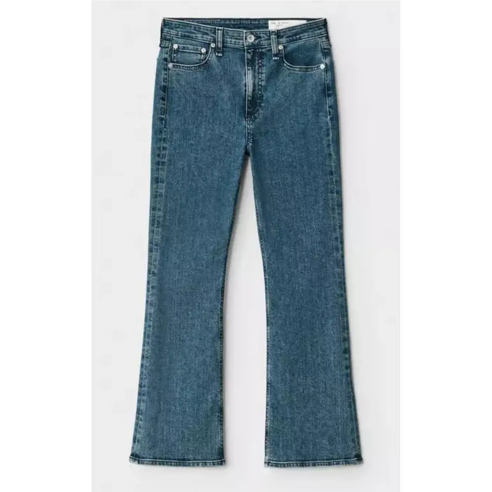 Rag Bone Sz26 Nina High-rise Ankle Flare Stretch Denim Jeans Vincent by Rag & Bone