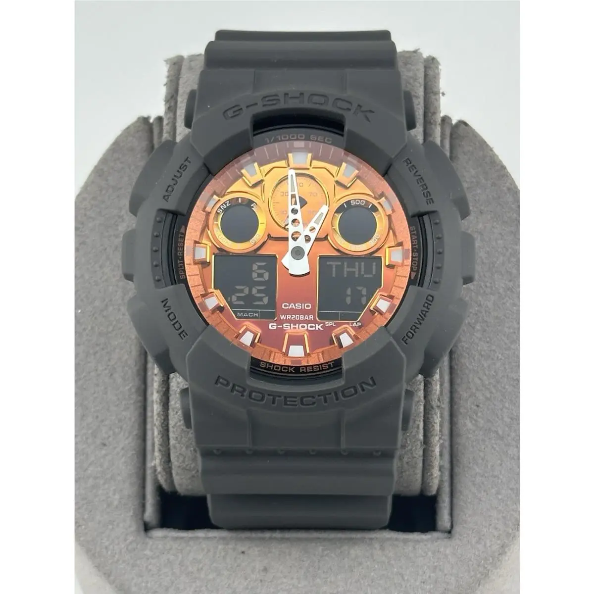 Casio G-shock Analog-digital Orange Dial Resin Watch GA100FL-8A