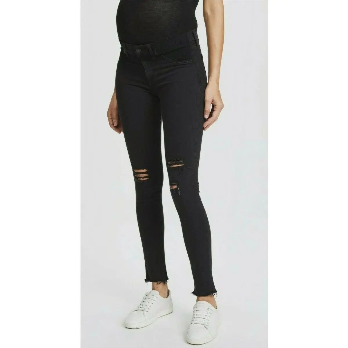 Rag Bone Sz30 Maternity High-rise Skinny Stretch Jeans Night W/holes by Rag & Bone