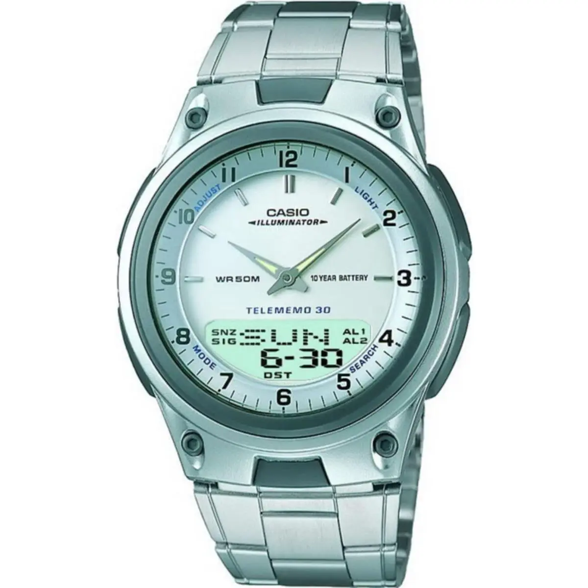 Men`s AW80D-7A Sports Chronograph Alarm 10-Year Battery Databank Watch by Casio