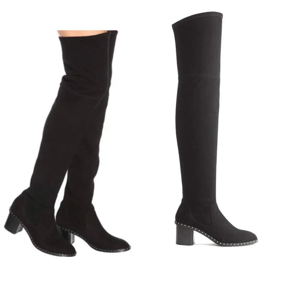 Rag Bone Rina Over The Knee High Black Suede Boot Size: 35 US 5