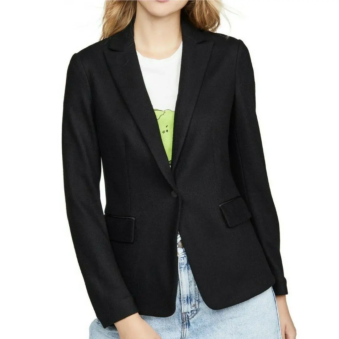 Rag Bone Sz6 Lexington Tailored Wool Blazer Jacket Black