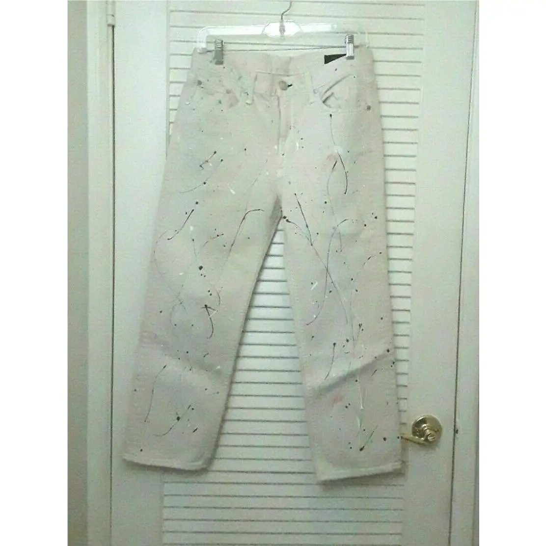 Rag Bone Cream Paint Splatter Boyfriend Denim Jeans Pants Size 26 30x24