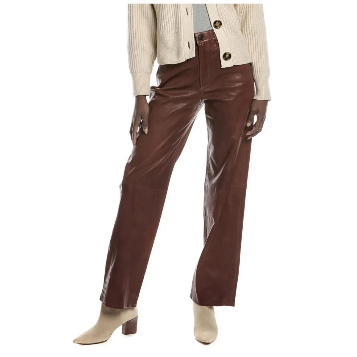 Rag Bone Shea Lamb Leather Brown Pants Sz. 29 WAW24F7017T417 298