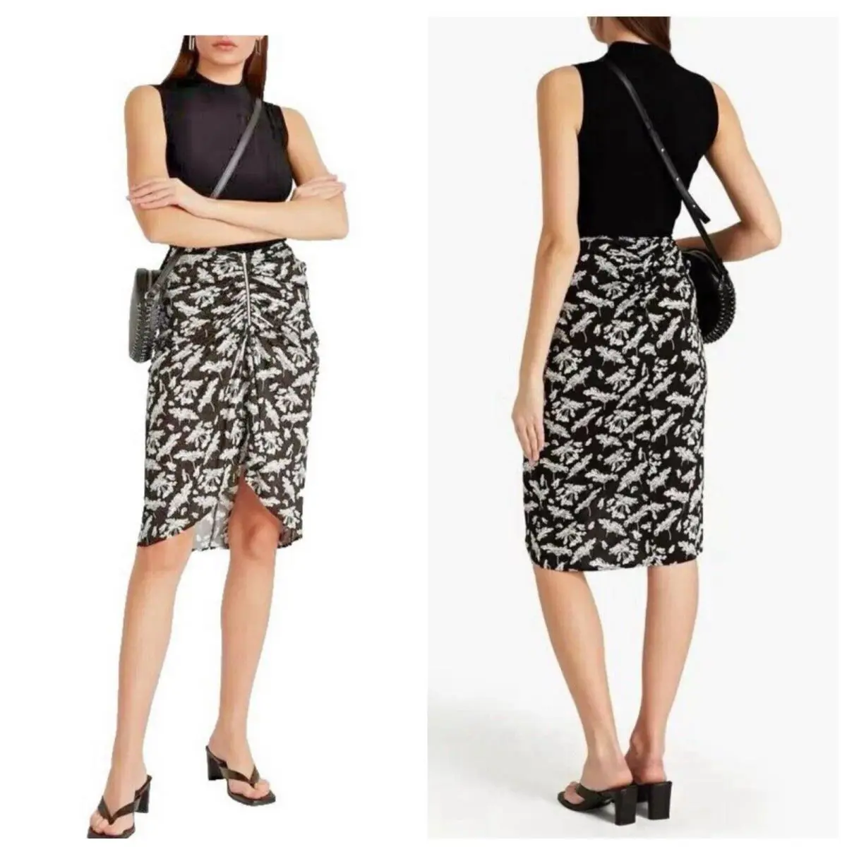 Rag Bone Sabeen Zip Skirt In Black Multi Size: XS