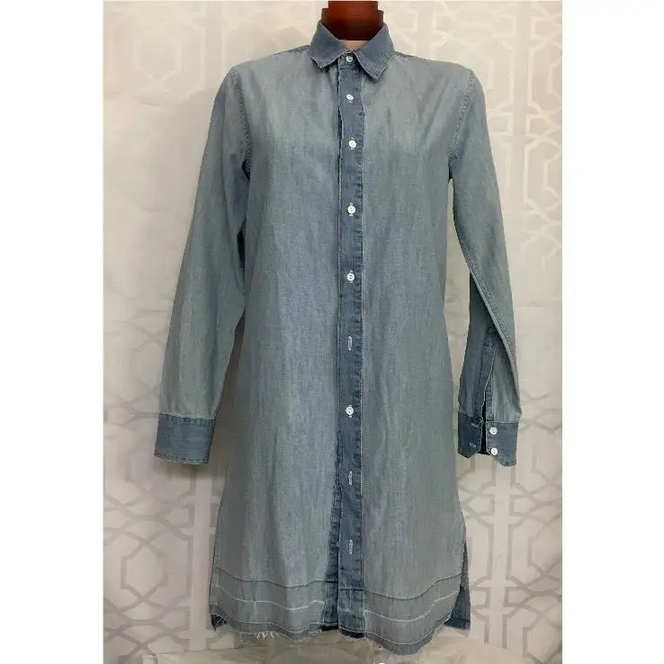 Rag and Bone Dress Kenton Beau Long Sleeve Denim Xs by Rag & Bone