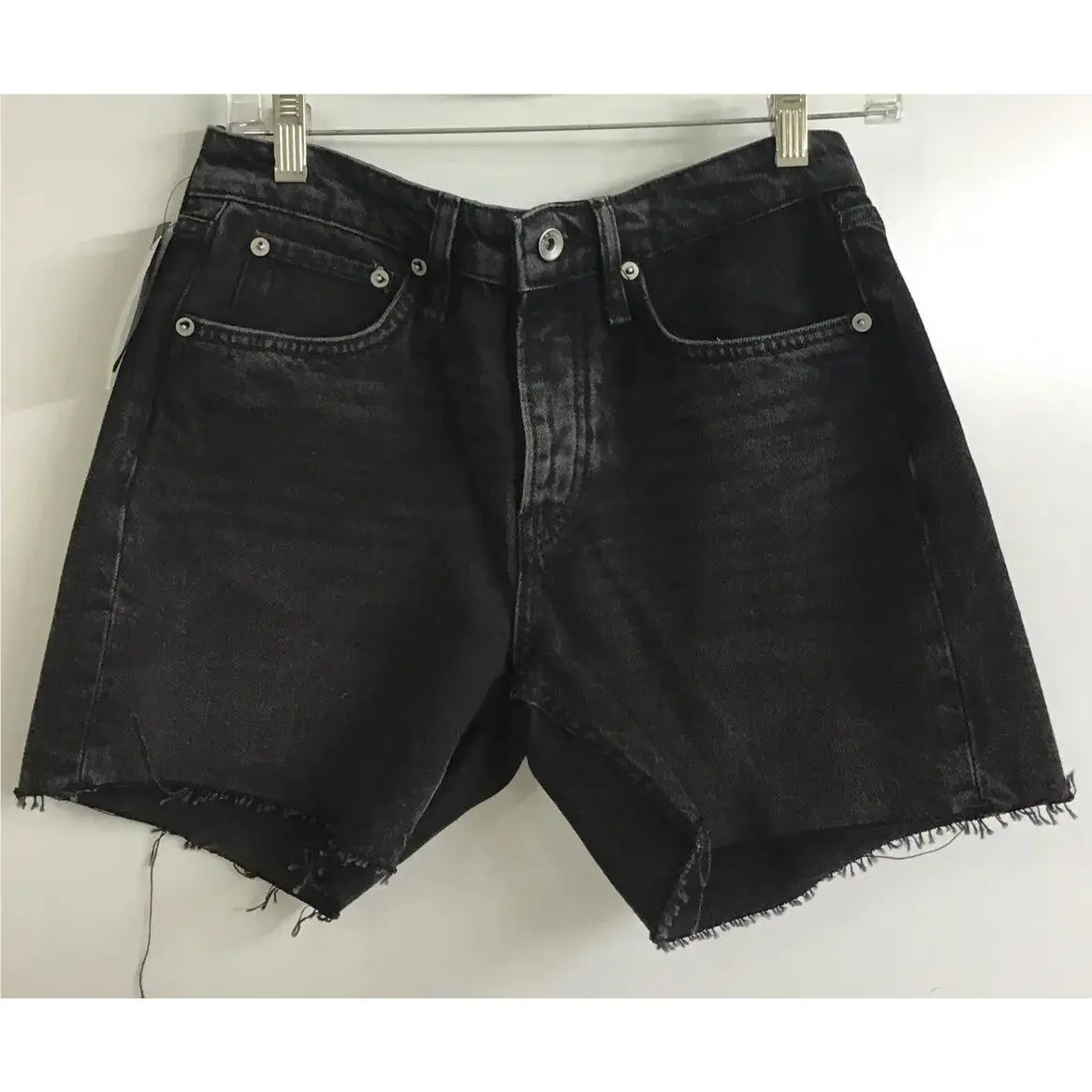 Rag and Bone Rosa 5” Inseam Mid Rise Shorts Black Short Size 25