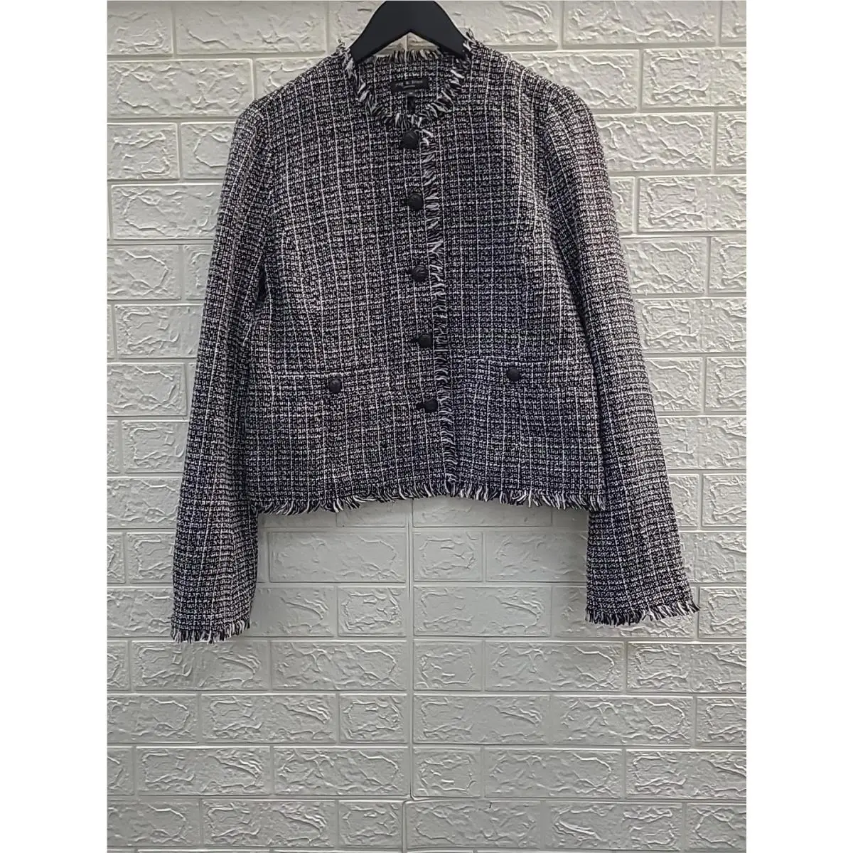 Rag Bone Womens Grey and Black Jacket Size 10 US