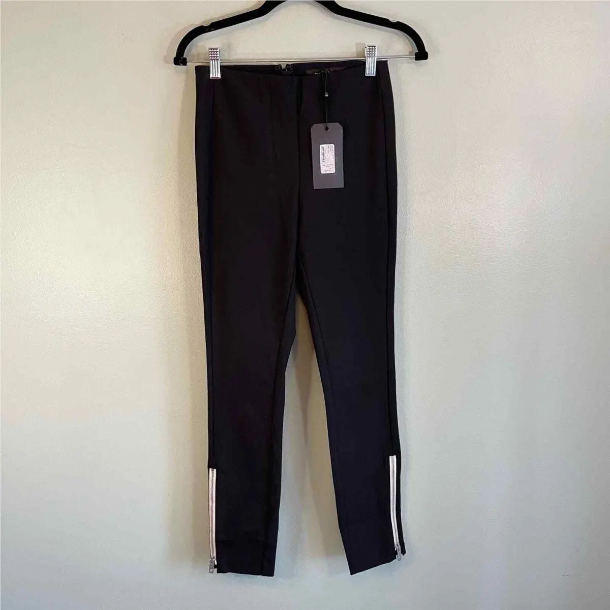 rag Bone Women`s Simone Zipper Skinny Fit Trousers Pants Black Size 0