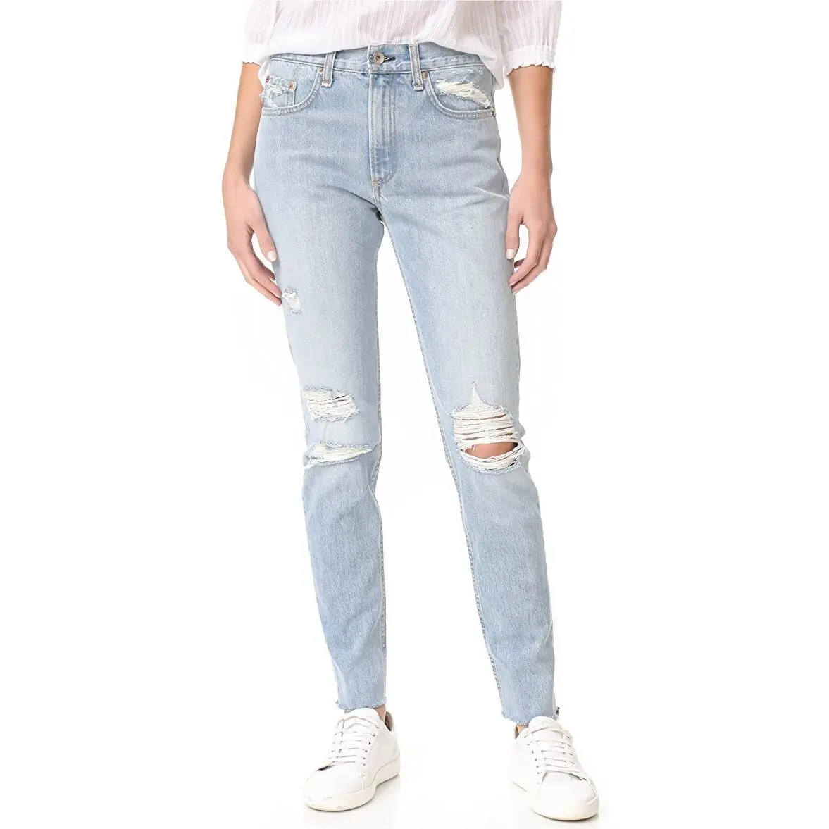 Rag Bone Marilyn Jeans 26 High Rise Union Pool Distressed Ripped