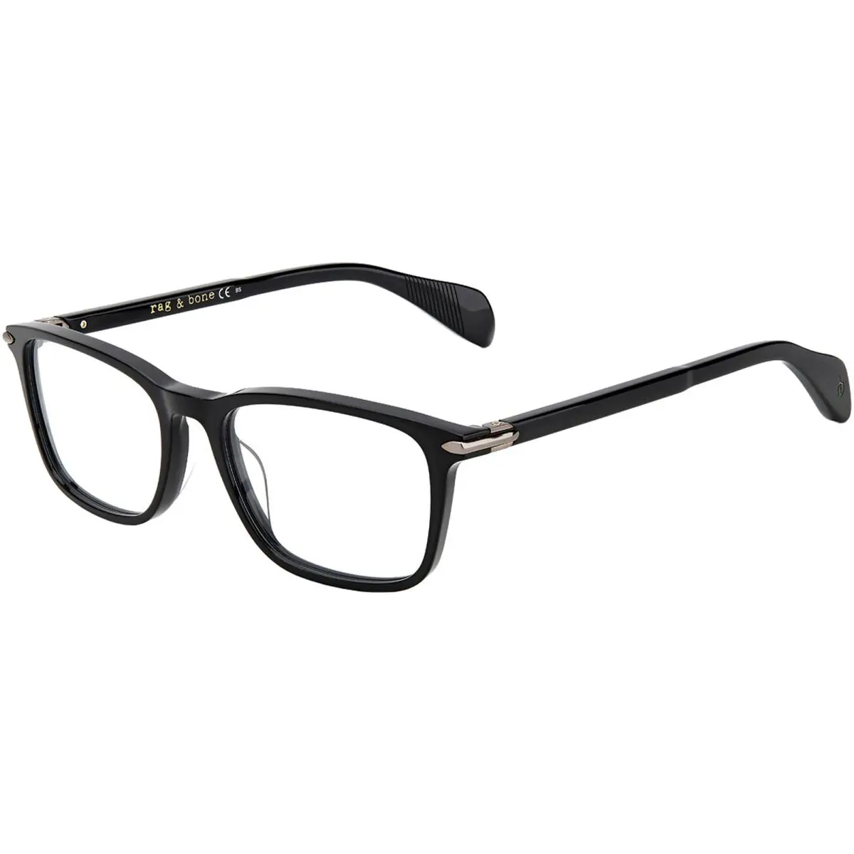 Rag Bone Men`s Black Rectangle Eyeglass Frames - RNB7016 0807 18