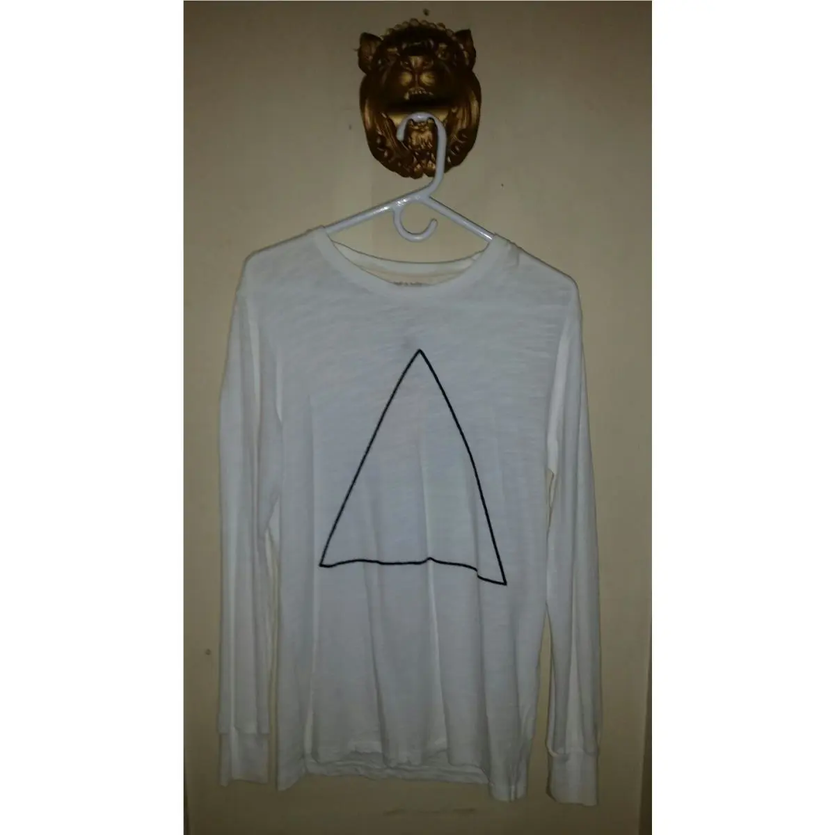 Rag Bone Men`s Triangle Embroidered Graphic T Shirt White Size Small