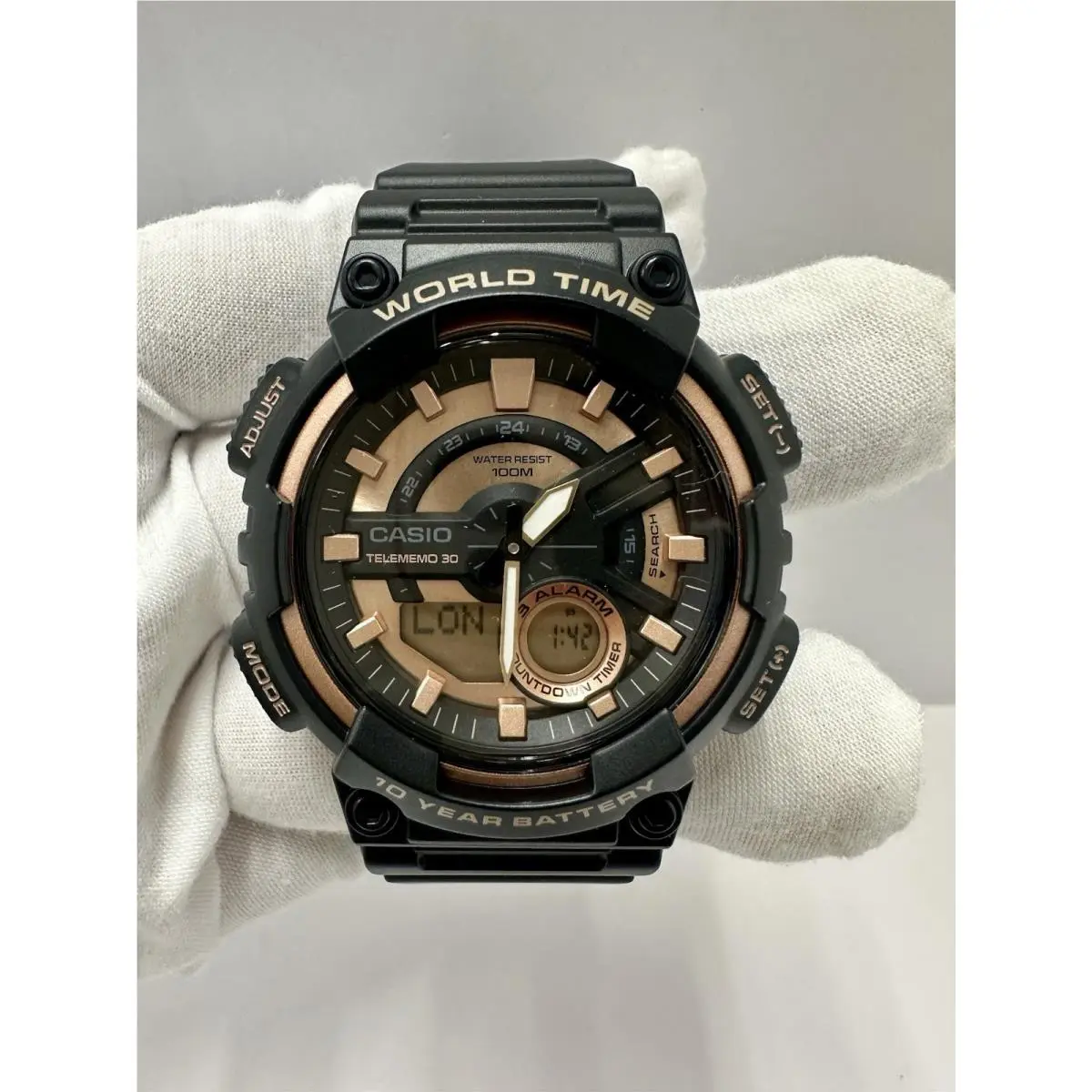 Casio AEQ-110W-1A3 Rose Gold Dial Men’s Watch