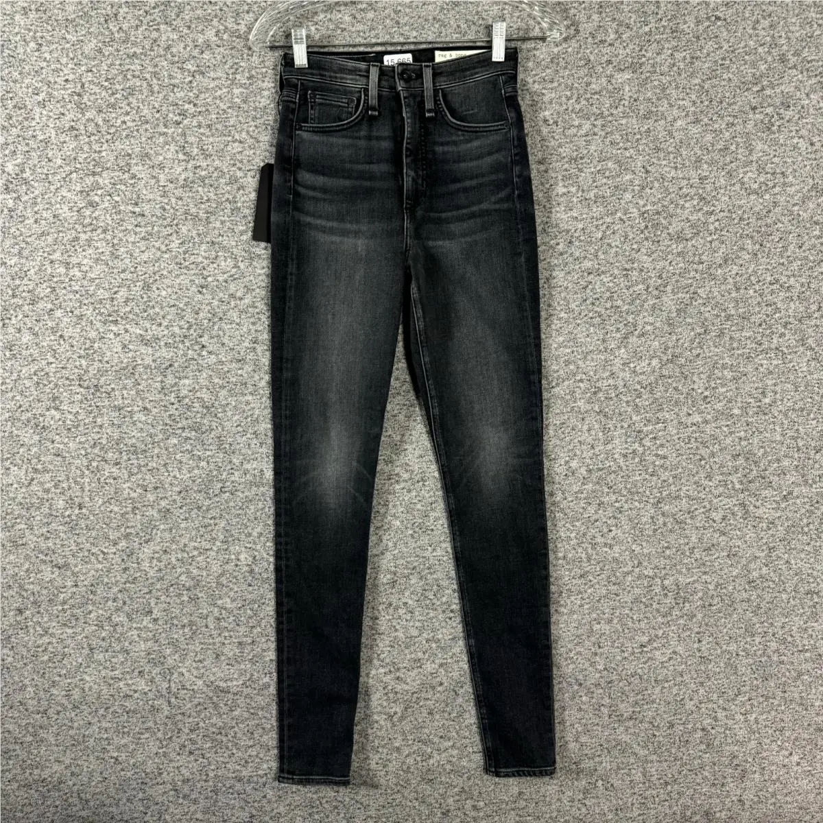 Rag Bone Women`s Size 23 Black Stretch Jane Super High Rise Skinny Jean by Rag & Bone