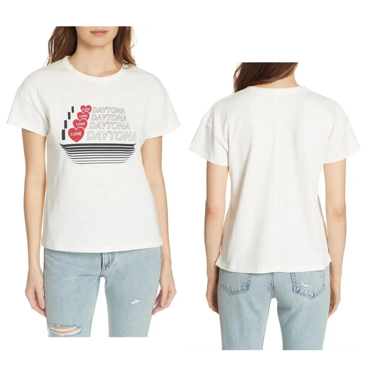 Rag Bone Daytona Vintage Crew Neck Tee In Chalk Size: XS