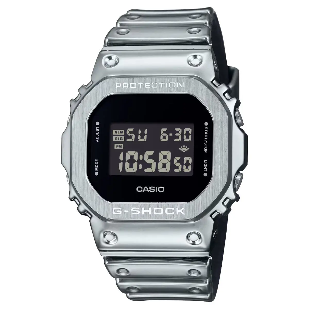 G-shock G Steel 5600 Series Silver Watch GM5600YM-8 by Casio