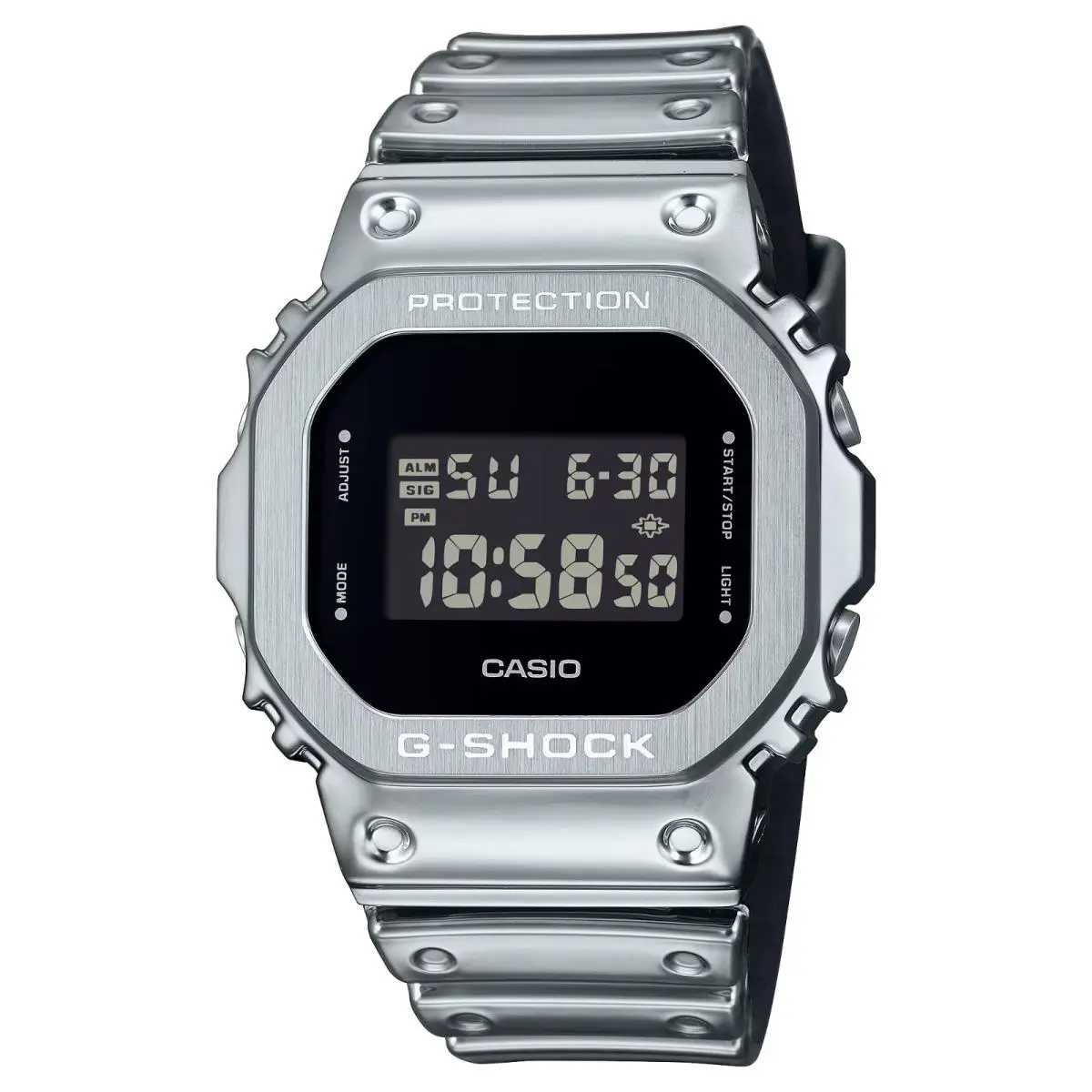 G-shock Full Metal 5600Series Silver Men`s Watch GM5600YM-8 by Casio