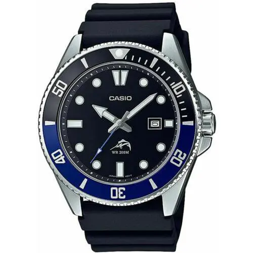 Casio MDV106B-1A1V Men`s Analog Watch Black Resin Band Date 200 Meter WR