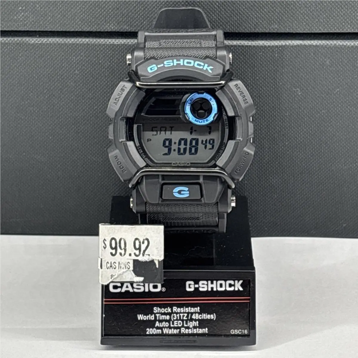 Casio Men`s Watch G-shock Black and Blue Digital Black Resin Strap GD400-1B2