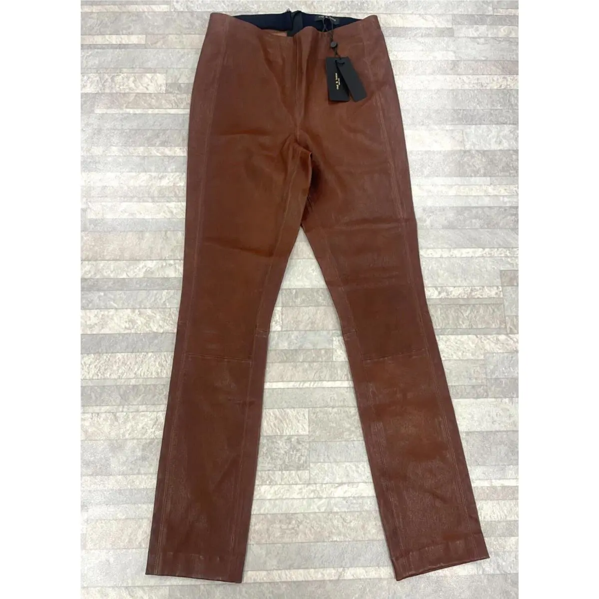 295 Rag Bone Simone Lamb Leather Pants In Tan Size:4