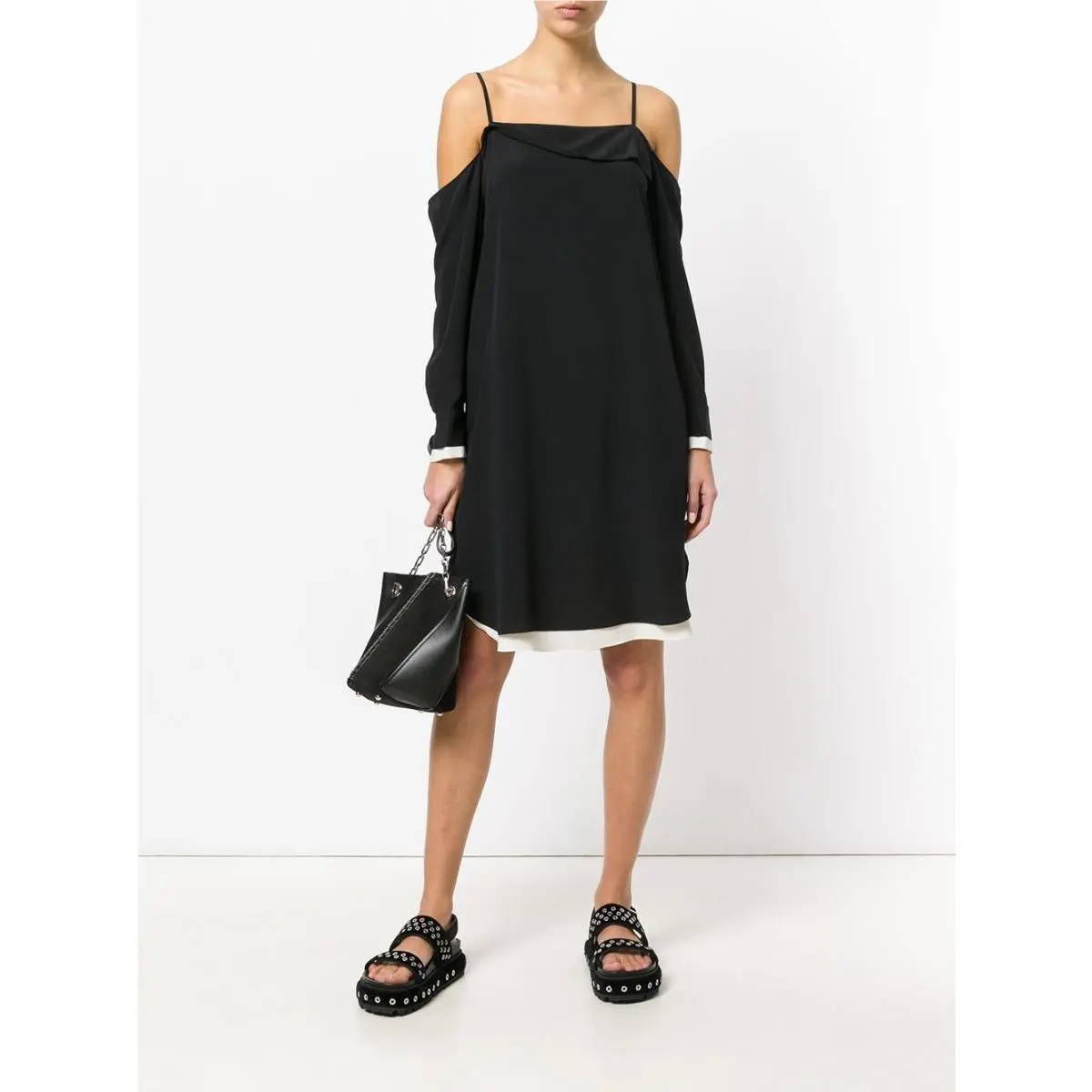SZ M Rag Bone Black Karley Cold Shoulder Dress by Rag & Bone