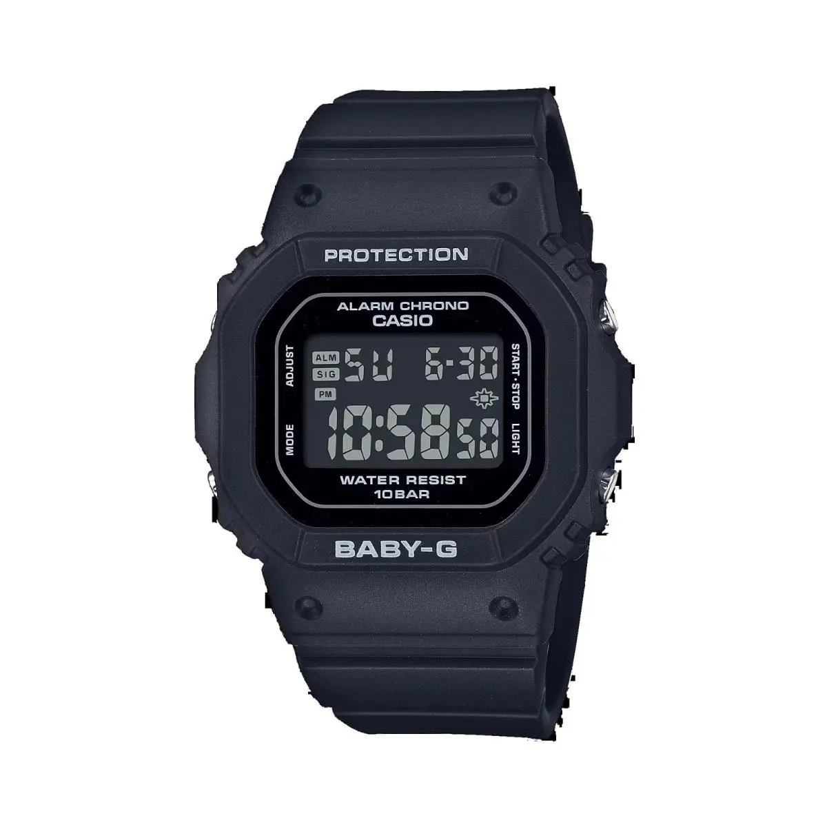 BGD565-1 Women`s All Black Alarm Chronograph Digital Baby G Watch by Casio