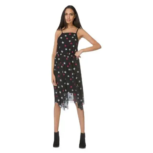 Rag Bone Sonny Dress with Star Pattern - Black Multi Size Small Msrp: - Black multi