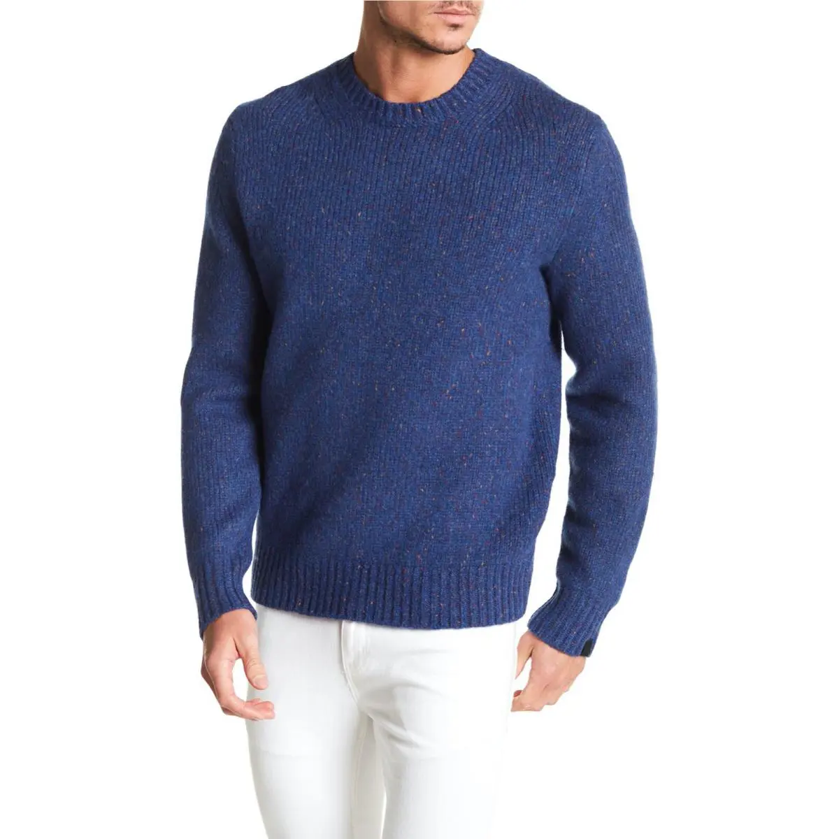 Rag Bone M276602KNMP Lucas Sweater Crewneck Men`s Wool Blend Blue XL