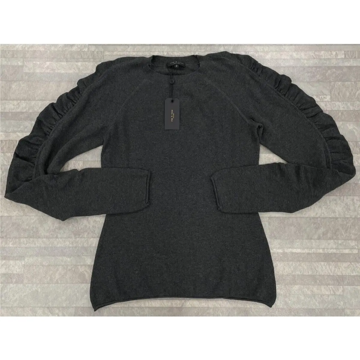 Rag Bone Womens Alnai Sweater Long Sleeve In Charcoal Size: Small