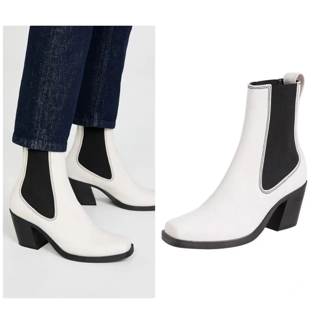 Rag Bone Axis Leather Boots In Antique White Size: 36 US 6