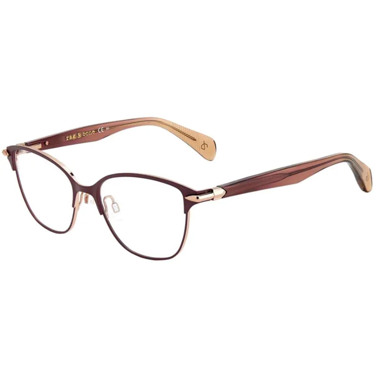Rag Bone Women`s SS Burgundy Cat-eye Eyeglass Frames RNB3049-0LHF-16 - Frame: Burgundy