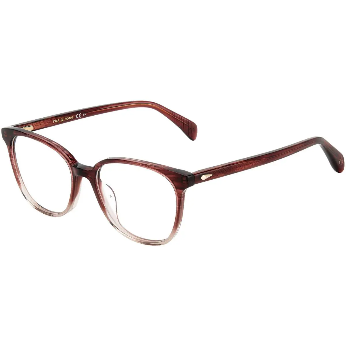 Rag Bone Women`s Burgundy Horn Soft Square Eyeglass Frames - RNB3059 0K4G 16