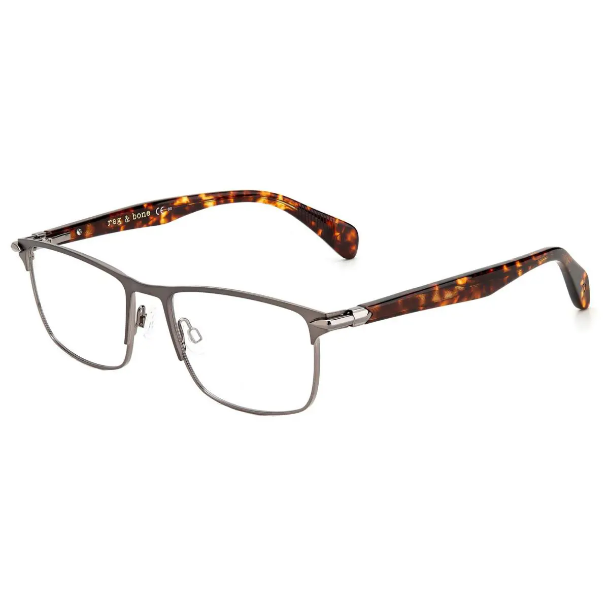 Rag Bone Men`s Matte Grey Rectangle Eyeglass Frame - RNB7046-0RIW-18