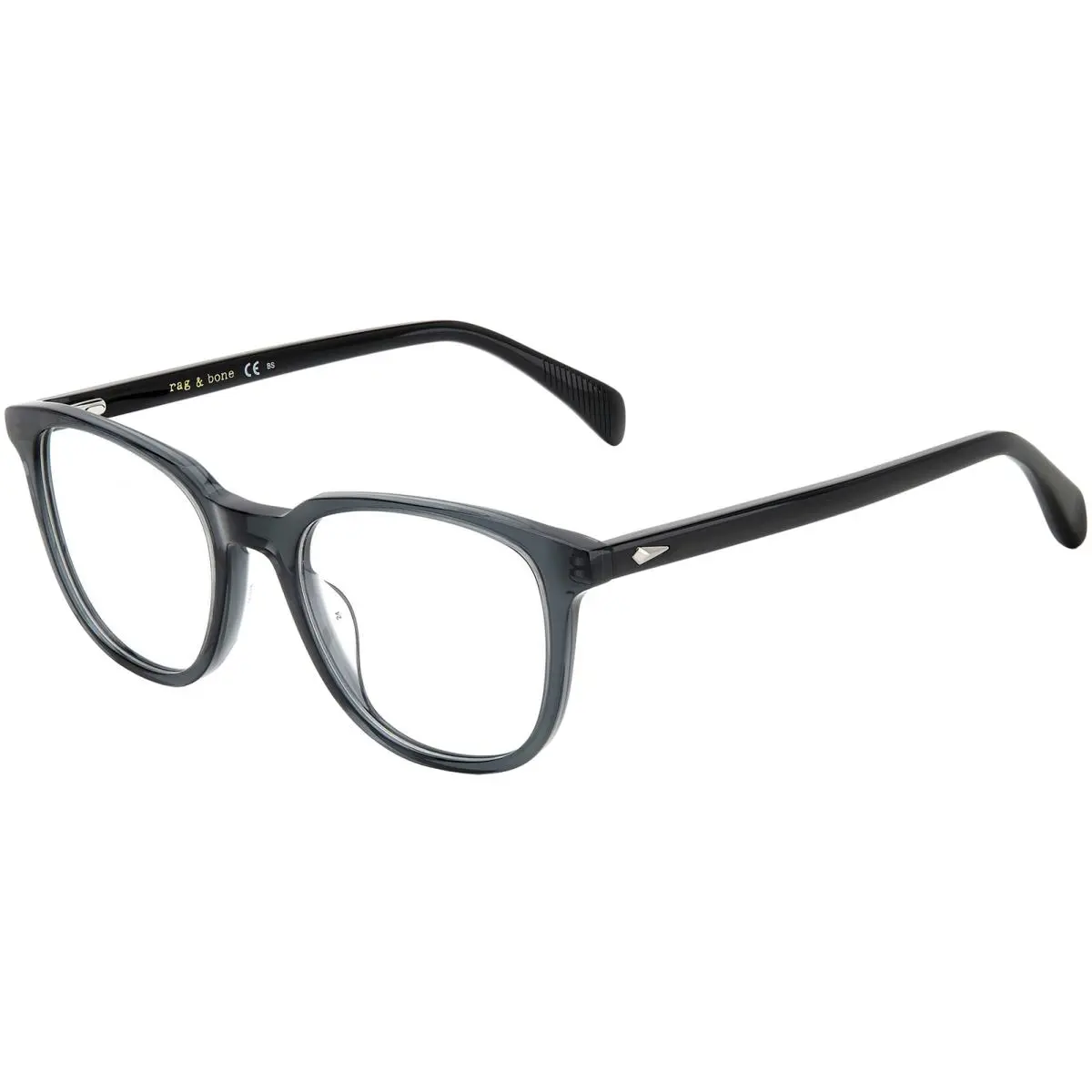 Rag Bone Men`s Grey Soft Square Eyeglass Frame w/ Spring Hinge RNB7052 0KB7 20 - Frame: Grey