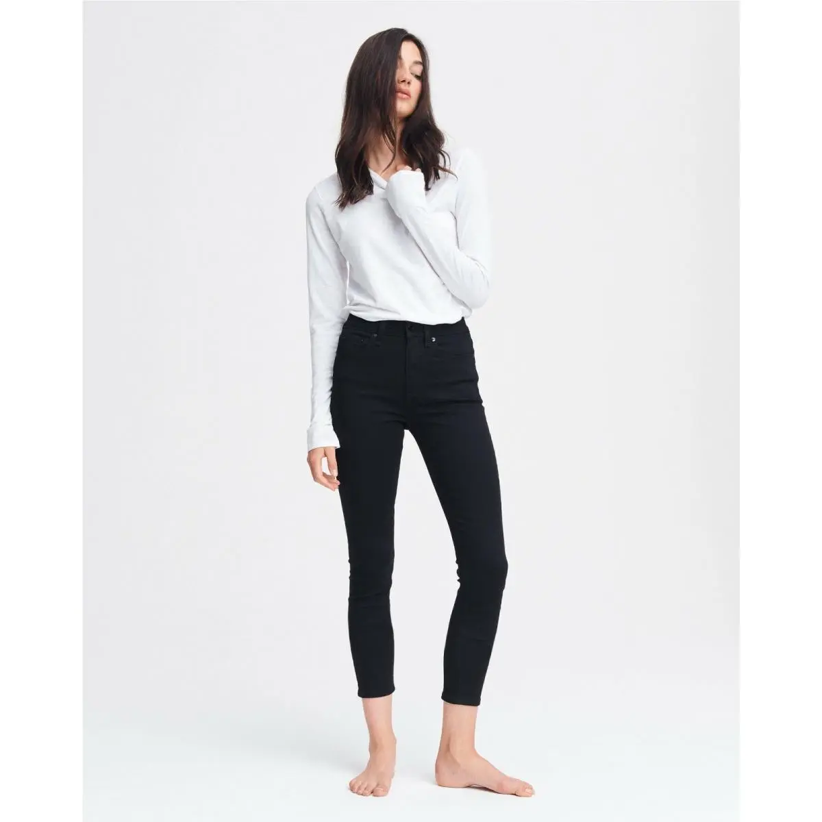 Rag and Bone Black High Rise Skinny Ankle Jeans W1566I769blk Women`s Size 40 by Rag & Bone