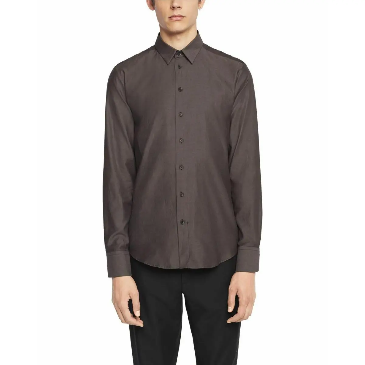 Rag Bone Andrew Tailored Fit Shirt Charcoal Yarn Japanese Cotton sz16